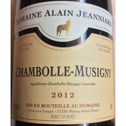 CHAMBOLLE MUSIGNY DOMAINE ALAIN JEANNIARD 2019