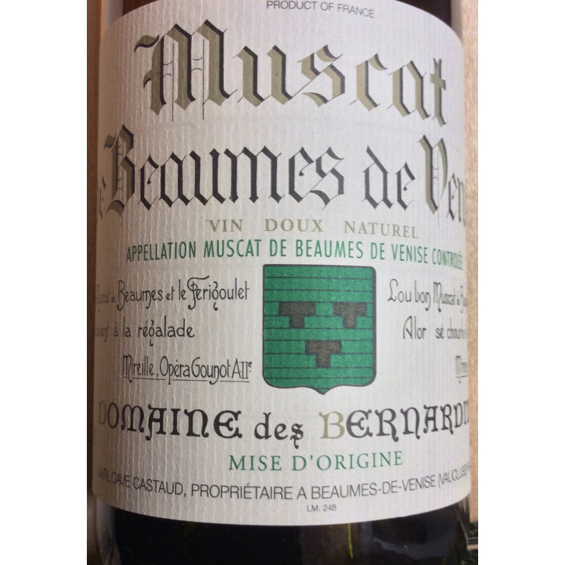 MUSCAT BEAUMES DE VENISE DOMAINE DES BERNARDINS