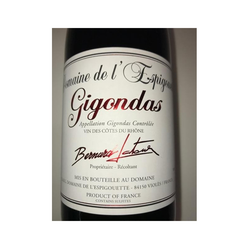 GIGONDAS VIEILLES VIGNES DOMAINE DE L'ESPIGOUETTE 2020